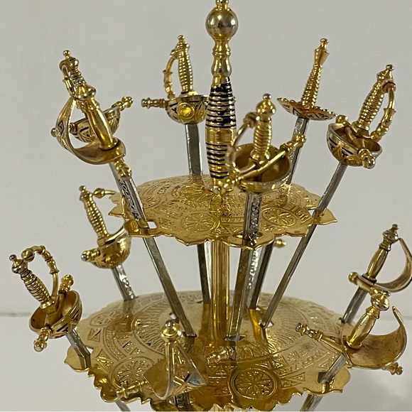 Vintage Toledo Cocktail Appetizer 12 Sword Set - Picture 4 of 6